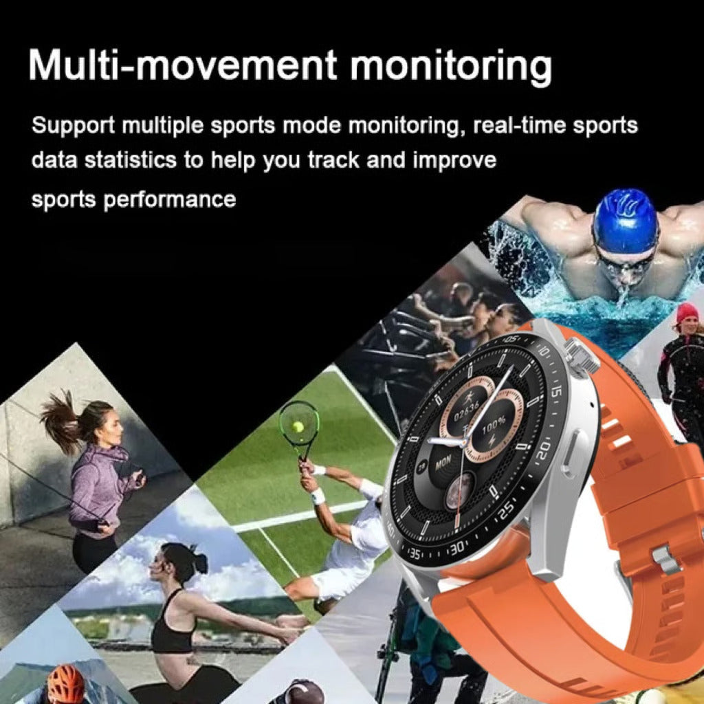 🔥🔥HW GT5 Pro Painless Blood Glucose ALL DAY Real-Time Monitoring Smart Bluetooth Watch